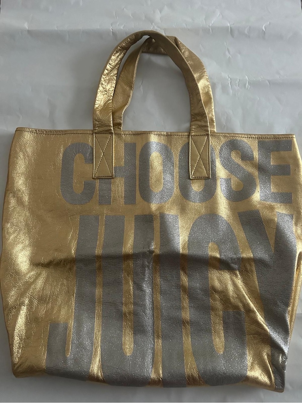 Iconic Gold Metallic Juicy Couture Tote Bag